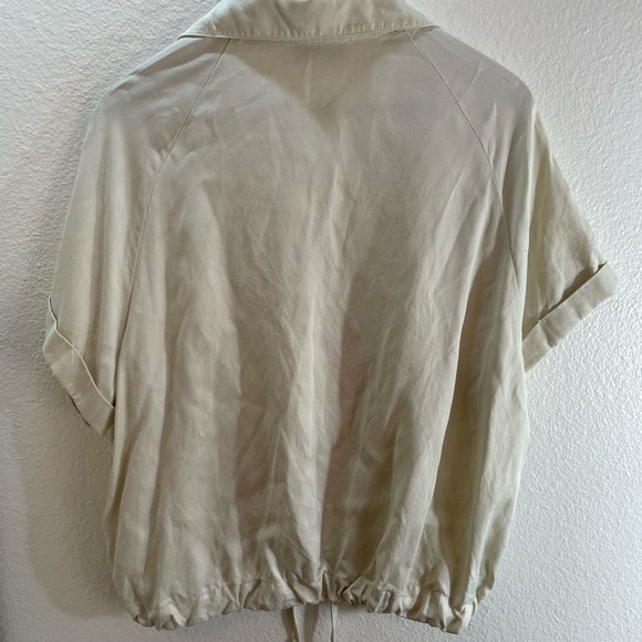 LNA Clothing 100% Tencel Ivory Button Down Short Sleeve Blouse Size M. - Picture 10 of 10